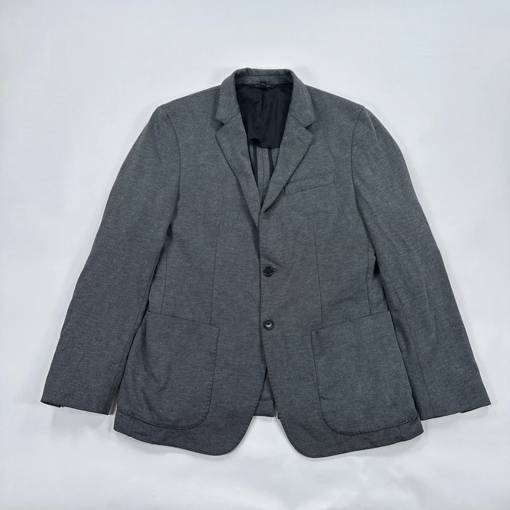 Banana Republic Mens Blazer 40R Charcoal Grey Slim Fit Half Lined Sport Coat